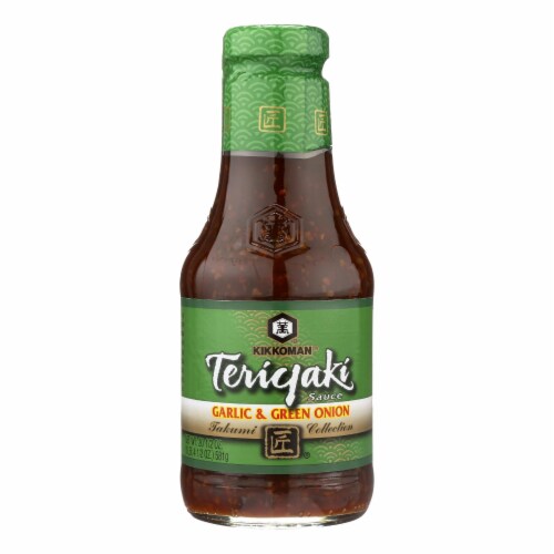 Kikkoman Teriyaki Sauce - Garlic and Green Onion - Case of 6 - 20.5 oz. Perspective: front