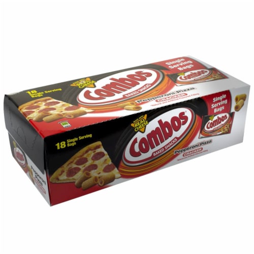 Combos Pepperoni Pizza Baked Snacks Cracker -- 216 per case. Perspective: front