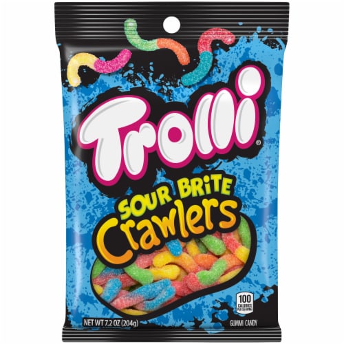 Trolli Sour Brite Crawlers Gummi Candy Perspective: front