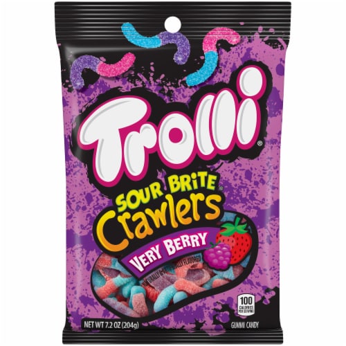 Trolli Sour Brite Crawlers Very Berry Gummi Candy Perspective: front