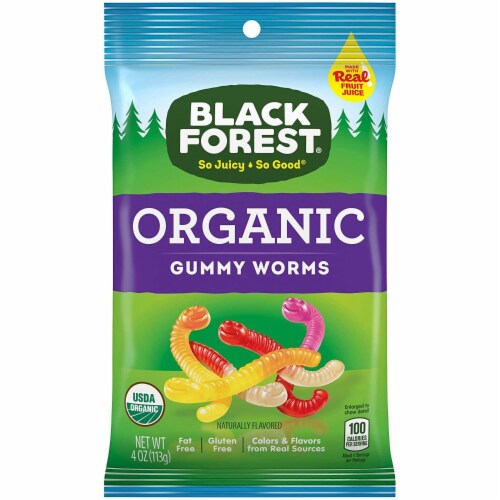 Black Forest Organic Gummy Worms Perspective: front