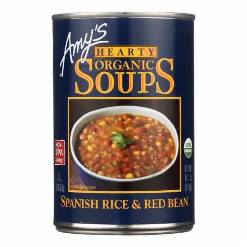 Amy's Organic Spanish Rice & Red Bean Soup Perspective: front