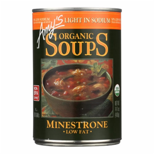 Amy's Organic Low Sodium Minestrone Soup Perspective: front