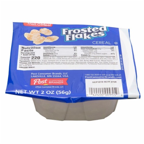 Malt-O-Meal Frosted Flakes Bowl Pack Cereal - Large Bowl, 2 Ounce -- 48 per case. Perspective: front