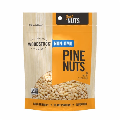 Woodstock Non-GMO Pine Nuts - Case of 8 - 5.5 OZ Perspective: front