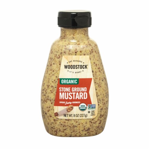 Woodstock Organic Stone Ground Mustard - Case of 12 - 8 OZ Perspective: front