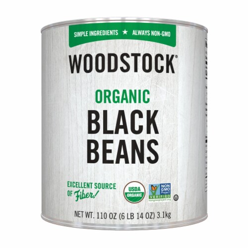 Woodstock Organic Black Beans - Case of 6 - 110 OZ Perspective: front