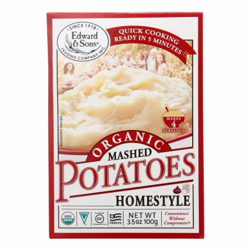 Edward and Sons Organic Mashed Potatoes - Home Style - Case of 6 - 3.5 oz. Perspective: front