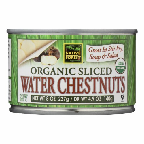 Native Forest Organic Sliced Water Chestnuts - Case of 6 - 8 OZ Perspective: front