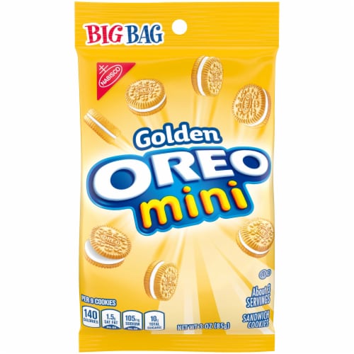 Oreo Nabisco Golden Mini Sandwich Cookies, 3 Ounce -- 12 per case. Perspective: front