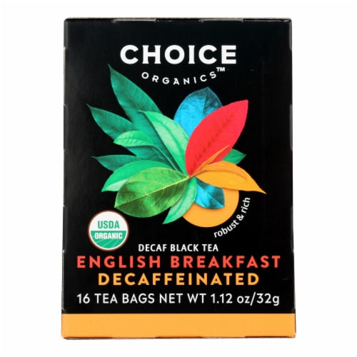 Choice Organics Black Decaffeinated English Breakfast Tea Case Perspective: front