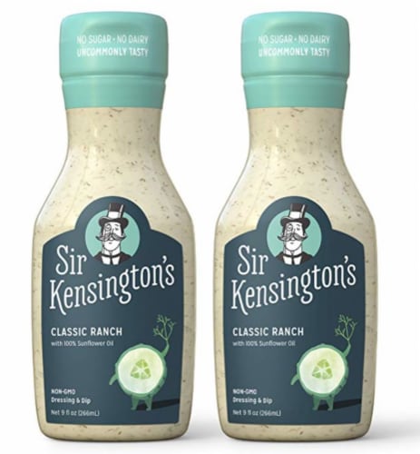 Sir Kensington's Keto & Paleo Classic Ranch Dairy-Free Dressing Sauce Dip Perspective: front
