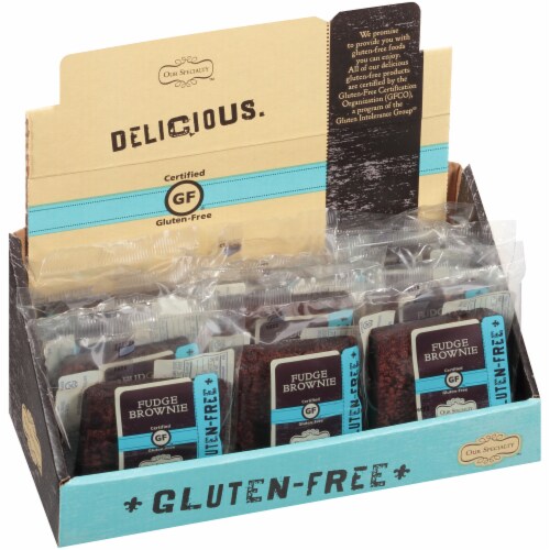 Our Specialty Gluten Free Chocolate Fudge Brownies, Individually Wrapped, 12 Pack Perspective: front