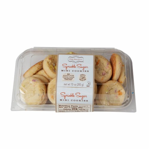 Our Specialty Mini Sugar Cookies with Sprinkles, Fresh Baked Flavor, 9oz (Pack of 9) Perspective: front