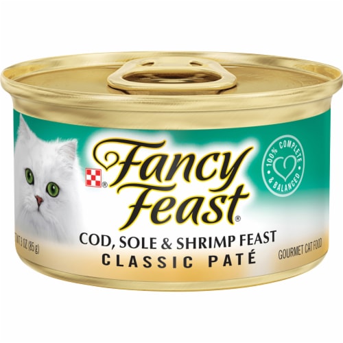 Purina Fancy Feast Classic Pate Cod Sole Shrimp Wet Cat Food 24 ct 3 oz Foods Co