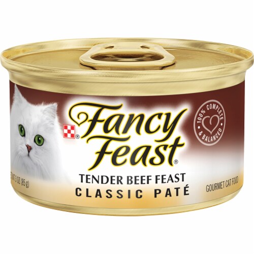 Fancy Feast Classic Pate Tender Beef Feast Wet Cat Food Perspective: front