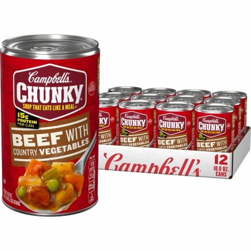 Campbell's® Chunky® Beef with Country Vegetables Soup Perspective: front