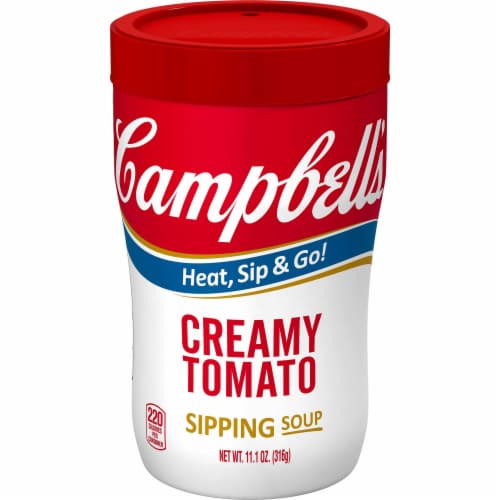 Campbell's Soup at Hand, Creamy Tomato, 11.1 Oz. Microwavable Cup (8 Count) Perspective: front