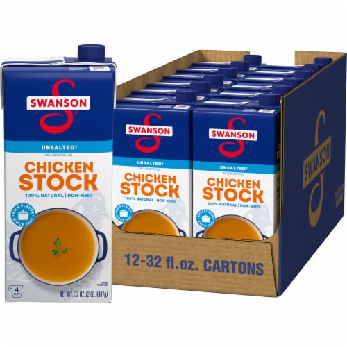 Swanson® Unsalted Chicken Broth Case Perspective: front