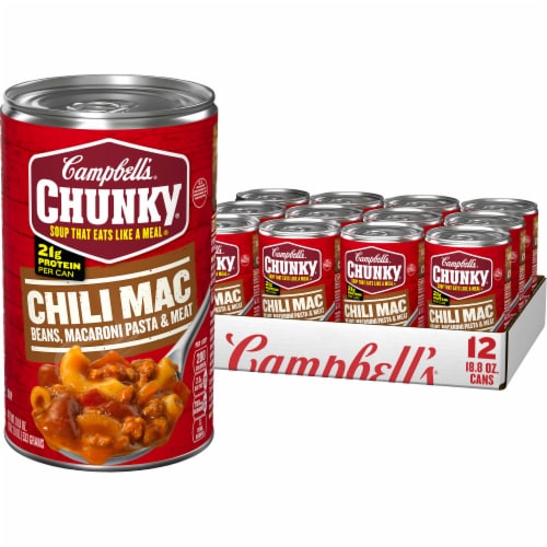 Campbell's Chunky Chili Mac Soup Case Sale Perspective: front