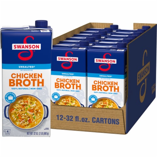 Swanson® Unsalted Chicken Broth Pack Perspective: front