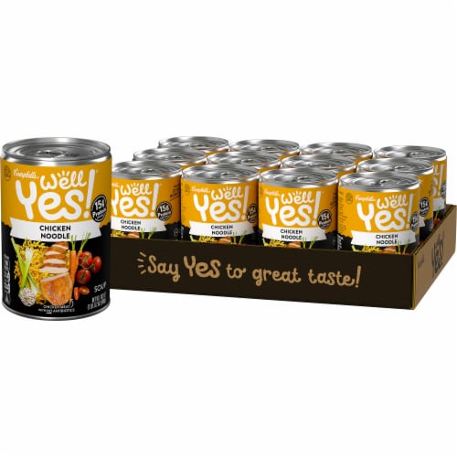 Campbell's Well Yes Chicken Noodle Soup Case Sale Perspective: front
