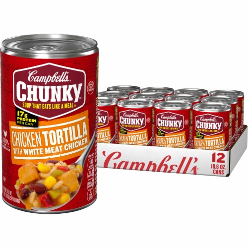 Campbell's® Chunky® Chicken Tortilla with Grilled White Chicken Meat Soup Perspective: front