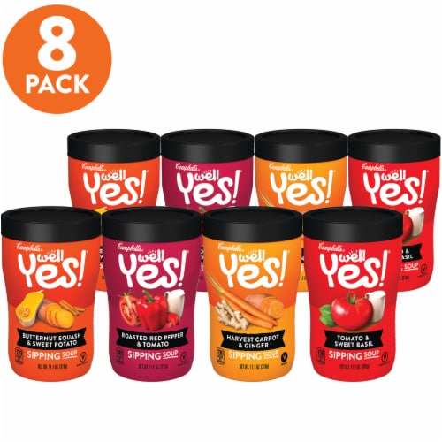 Campbell's Well Yes Vegetarian Sipping Soup Variety Pack Perspective: front