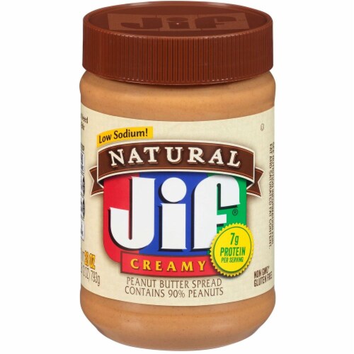 Jif Natural Creamy Peanut Butter Perspective: front