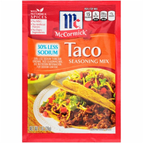 McCormick® Reduced Sodium Mild Taco Seasoning Mix, 1 oz - Kroger