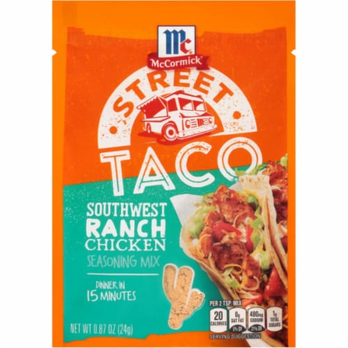 McCormick® Street Taco Southwest Ranch Chicken Seasoning Mix Perspective: front