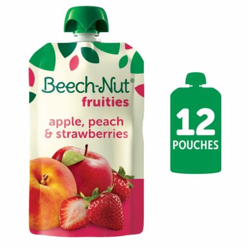 Beech-Nut® Fruities Stage 2 Apple Peach & Strawberry Baby Food Pouches Perspective: front