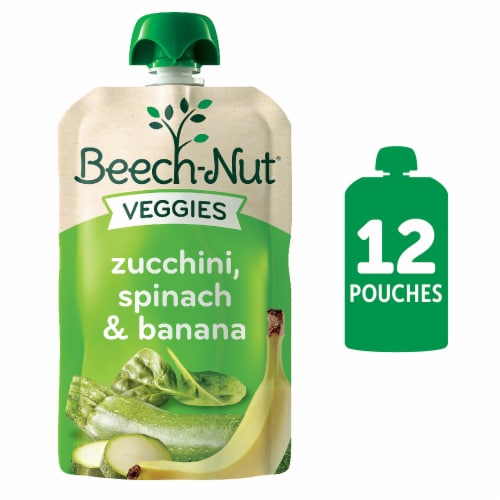 Beech-Nut Veggies Zucchini Spinach & Banana Stage 2 Baby Food Perspective: front