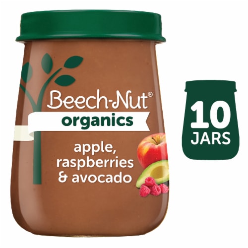 Beech-Nut Organics Apple Raspberries & Avocado Stage 2 Baby Food Perspective: front