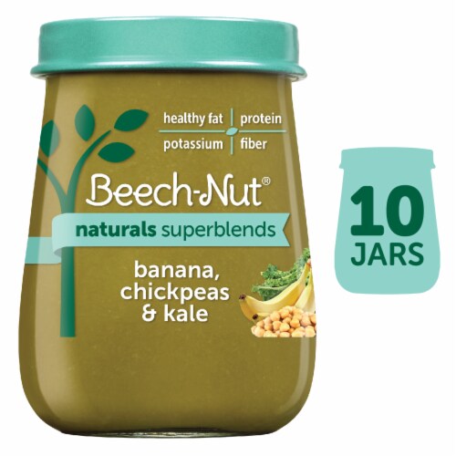Beech-Nut Naturals Superblends Banana Chickpeas & Kale Baby Food Perspective: front