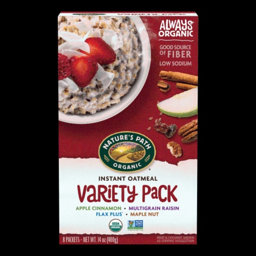 Nature's Path Organic Hot Oatmeal - Variety Pack - Case of 6 - 14 oz. Perspective: front
