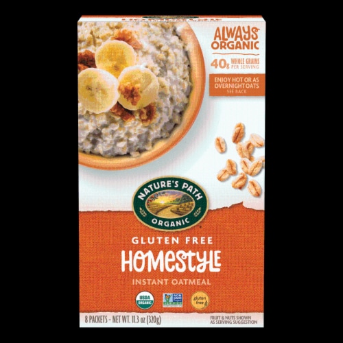 Nature's Path Organic Hot Oatmeal - Homestyle - Case of 6 - 11.3 oz. Perspective: front