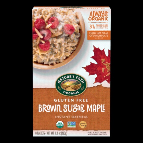 Nature's Path Organic Hot Oatmeal - Brown Sugar Maple - Case of 6 - 11.3 oz. Perspective: front