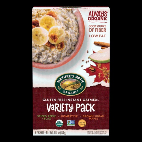 Nature's Path Organic Hot Oatmeal - Variety Pack - Case of 6 - 11.3 oz. Perspective: front