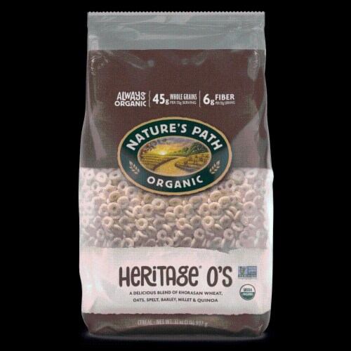 Nature's Path Organic® Heritage O's Bag Cereal Perspective: front