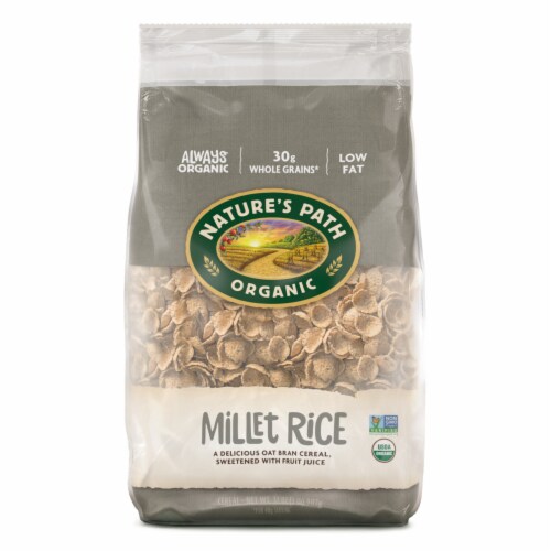 Nature's Path Organic Millet Rice Oat-bran Flakes Cereal - Case of 6 - 32 oz. Perspective: front