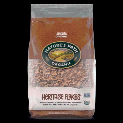 Nature's Path Organic Heritage Flakes Cereal - Case of 6 - 32 oz. Perspective: front