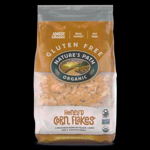 Nature's Path Organic® Honey'd Corn Flakes Bag Cereal Perspective: front