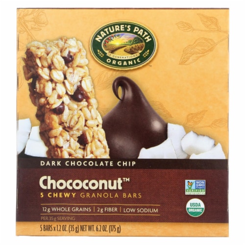 Nature's Path Organic Granola Bar - Chococonut - Case of 6 - 6.2 oz. Perspective: front