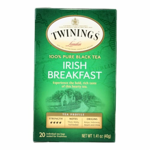 Twinings Tea Breakfast Tea - Irish - Case of 6 - 20 Bags Perspective: front