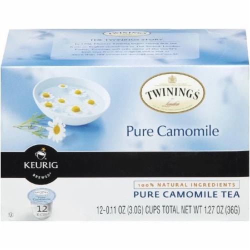 Twinings of London Pure Camomile Tea 12 K-cups. (Pack of 6) Perspective: front