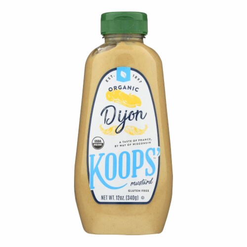Koop's Organic Dijon - Case of 12 - 12 oz. Perspective: front