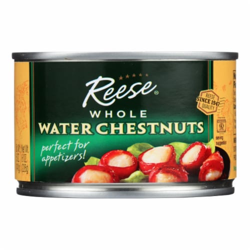 Reese Water Chestnuts - Whole - Case of 24 - 8 oz Perspective: front