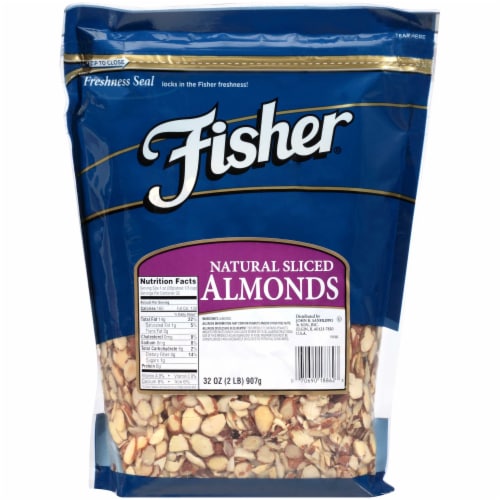 Fisher Chefs Naturals Sliced Almond, 2 Pound, 18862 -- 3 per case. Perspective: front