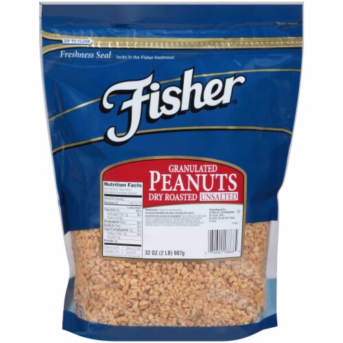 Fisher Chefs Naturals Dry Roasted Granulated Peanut, 2 Pound -- 3 per case. Perspective: front